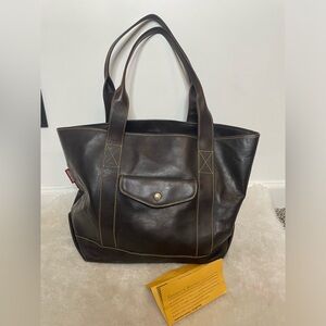 Dooney & Bourke Chocolate genuine Leather Tote large size